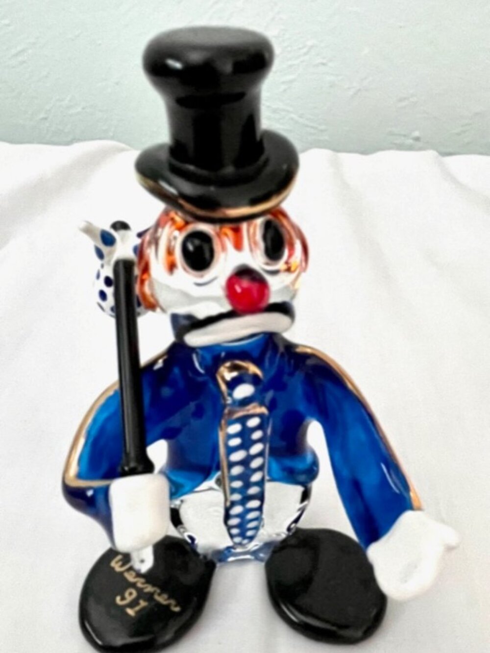 Handblown Art Glass Hobo Clown